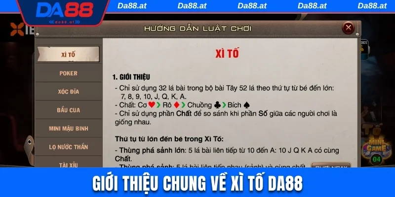 Tìm hiểu chung về xì tố DA88
