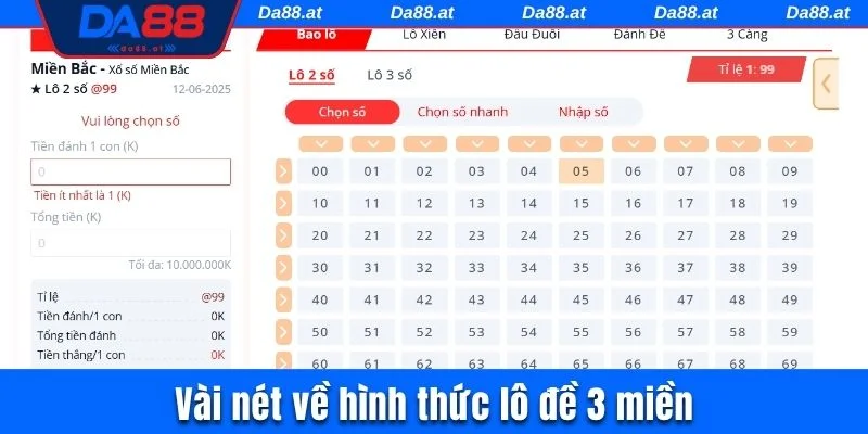 Vài nét về hình thức lô đề 3 miền